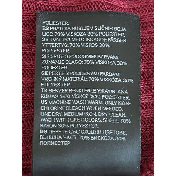 Divided H&M Brick Red Ribbed Long Sleeve Knit Lace Up Top Size XS X-Small - Picture 5 of 6